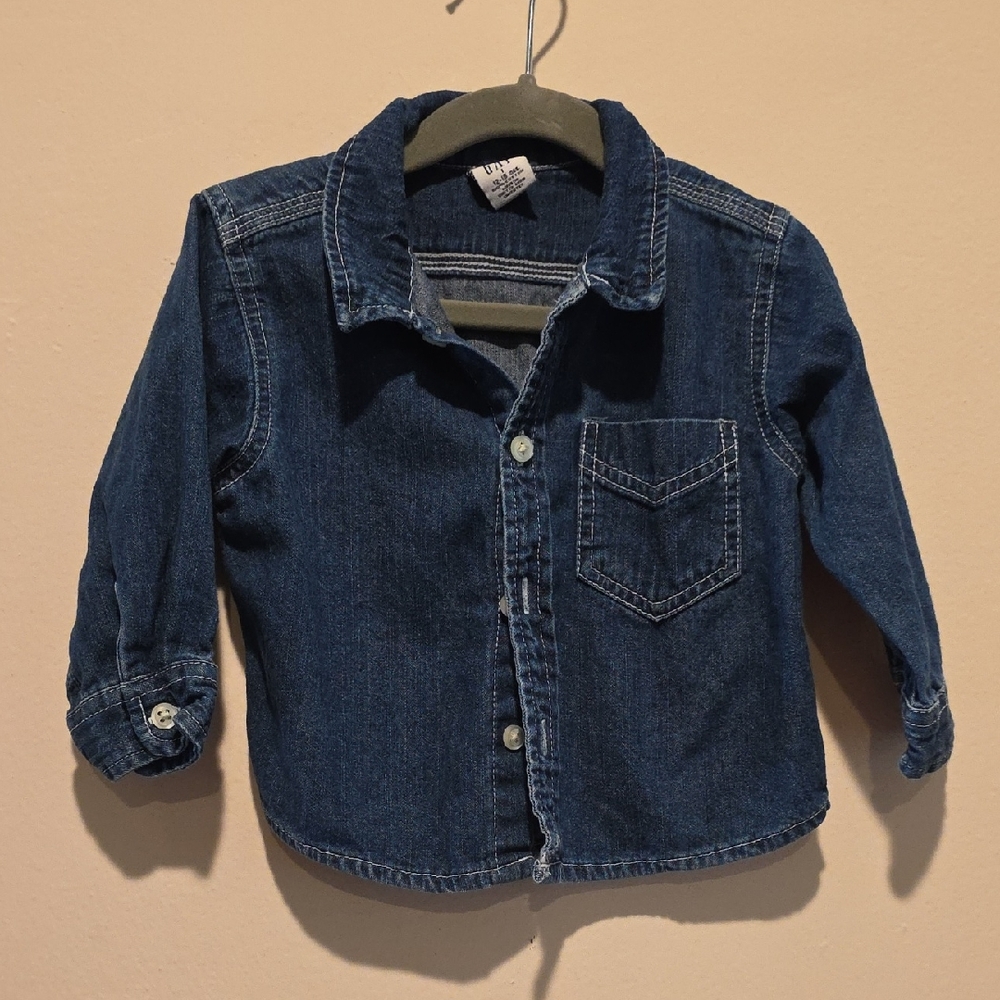 GAP Kids Dark Blue Denim Button-Up Jacket